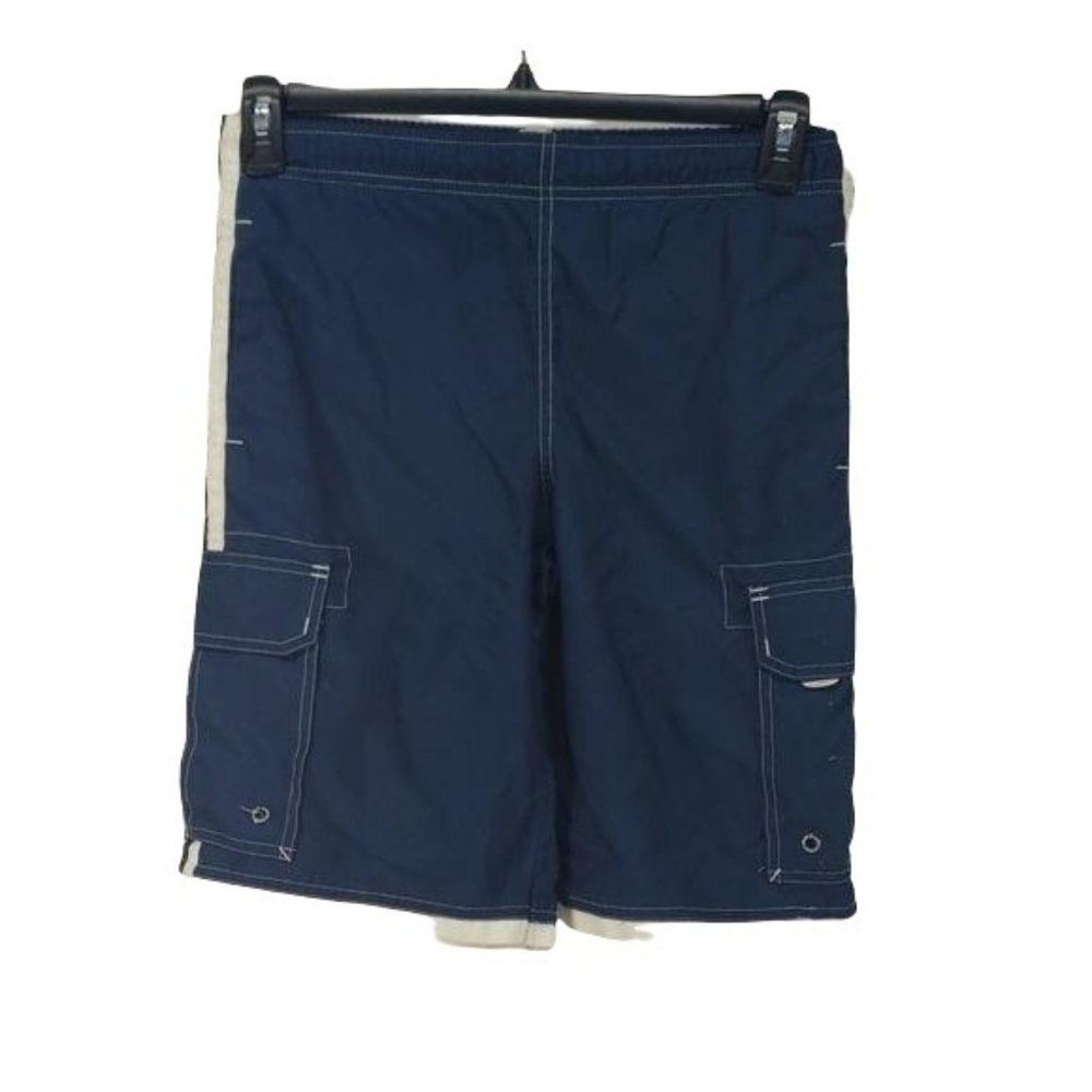 Old Navy Boys Blue Cargo Swim Trunks Shorts Size 12